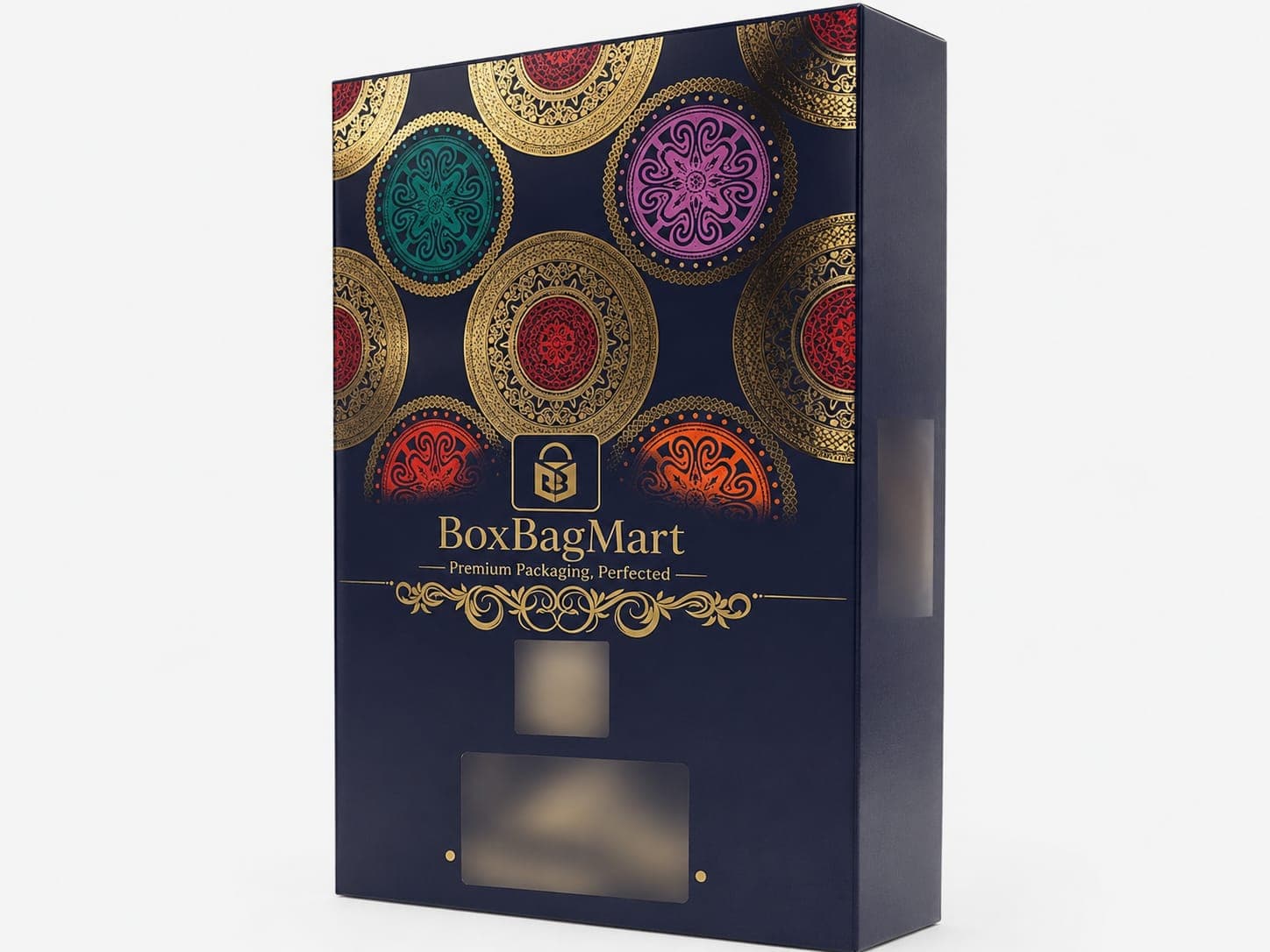 BOX BAG MART multicolour custom printed duplex garment packaging box for shirts, sarees, kurtis and clothing products.