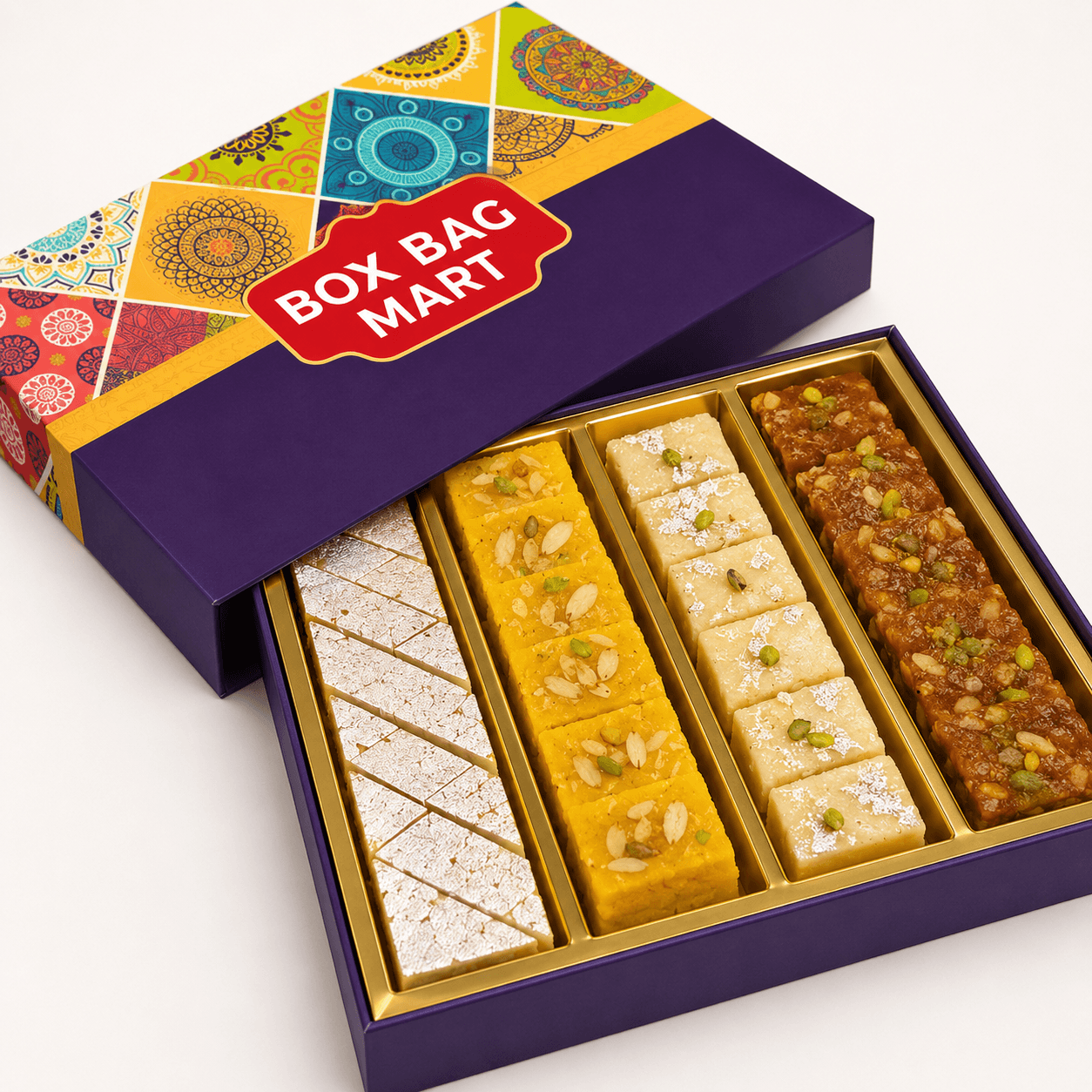 Mithai, chocolates, dry fruits, wedding gifts, festive hampers and corporate gifting