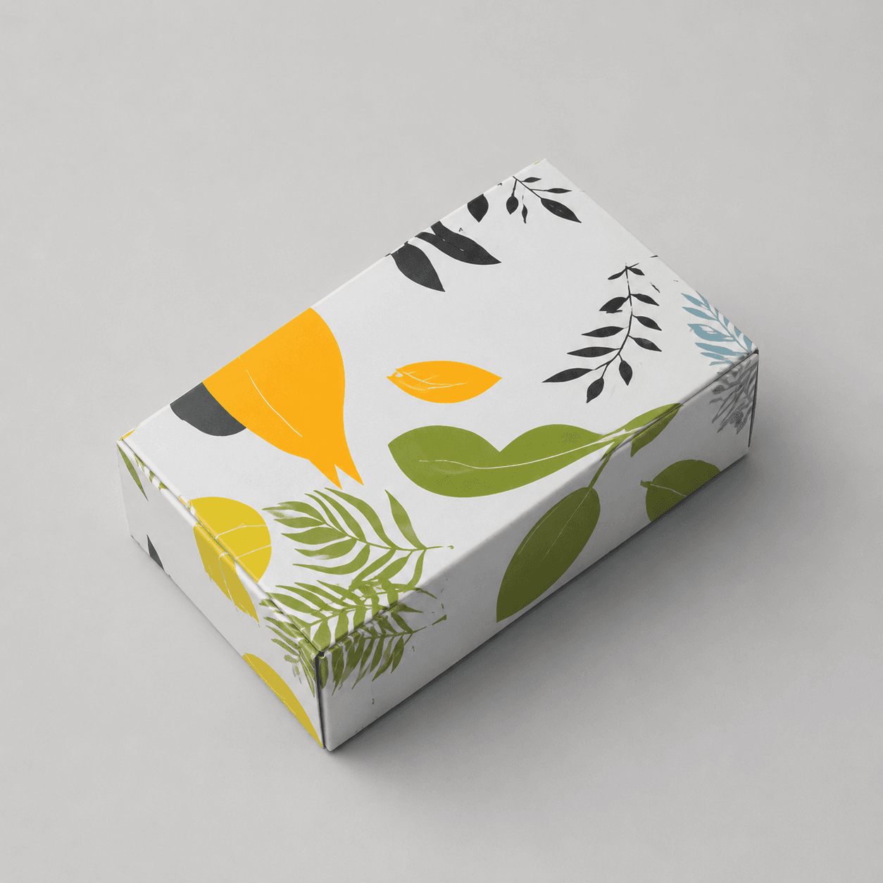 Colourful custom printed designer packaging boxes with botanical, bird and abstract patterns manufactured by BOXBAGMART.