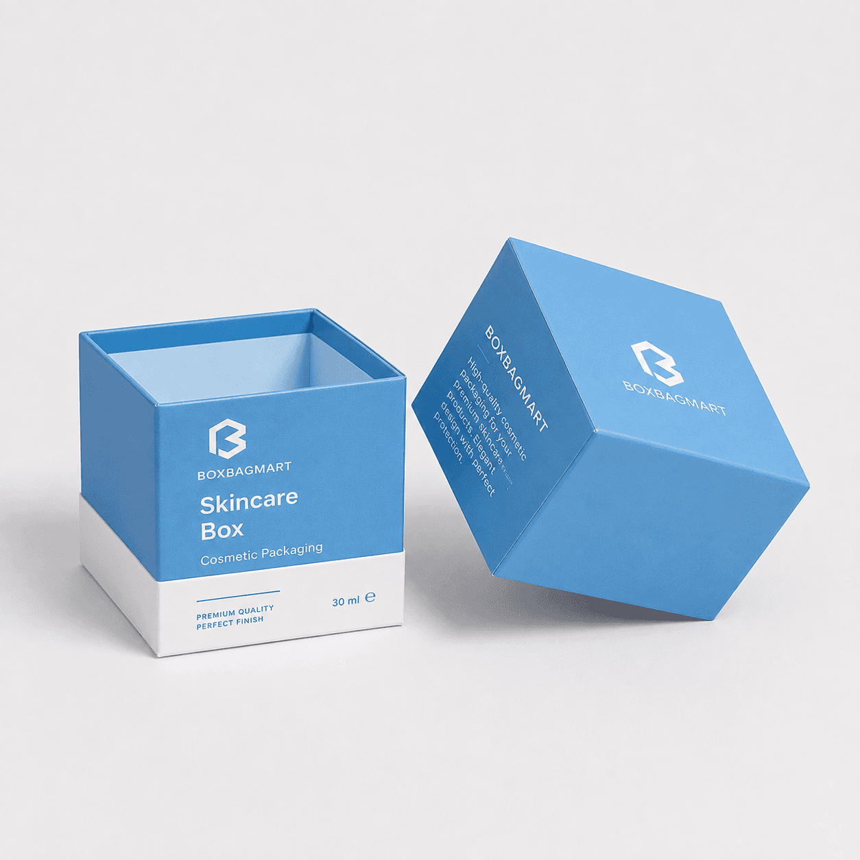 Custom Printed Blue Skincare Duplex Packaging Box