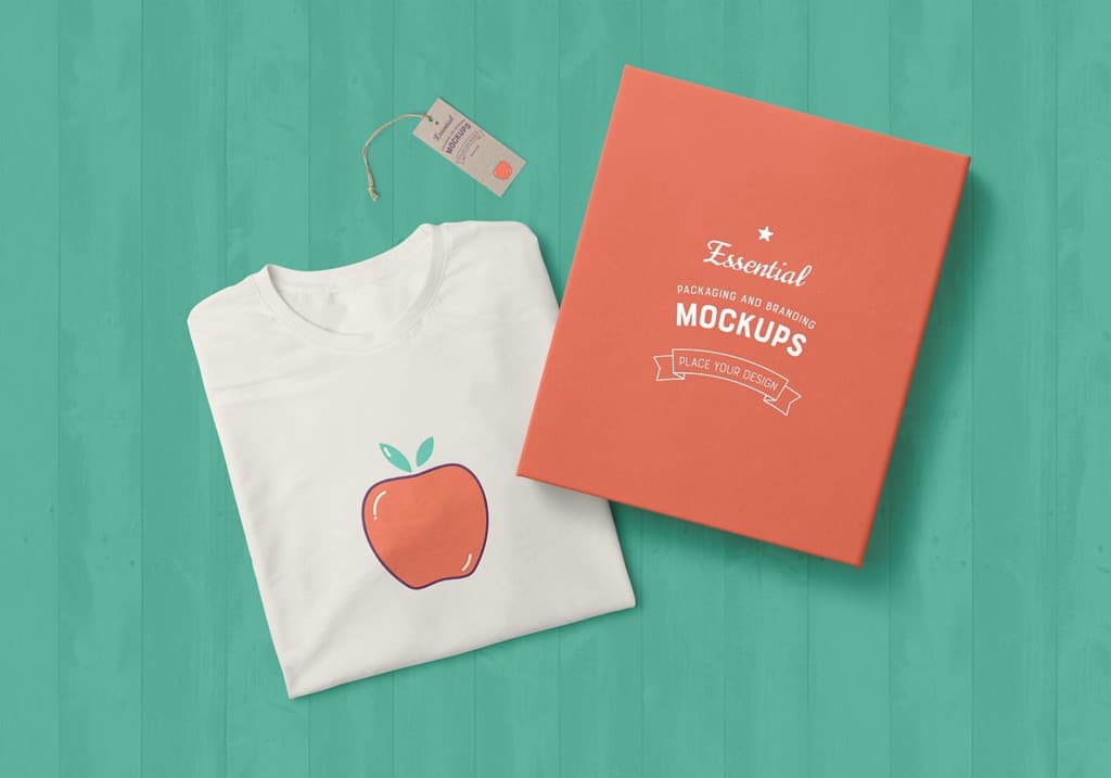 Custom printed duplex t-shirt packaging box for folded t-shirt packing with premium branding and retail presentation