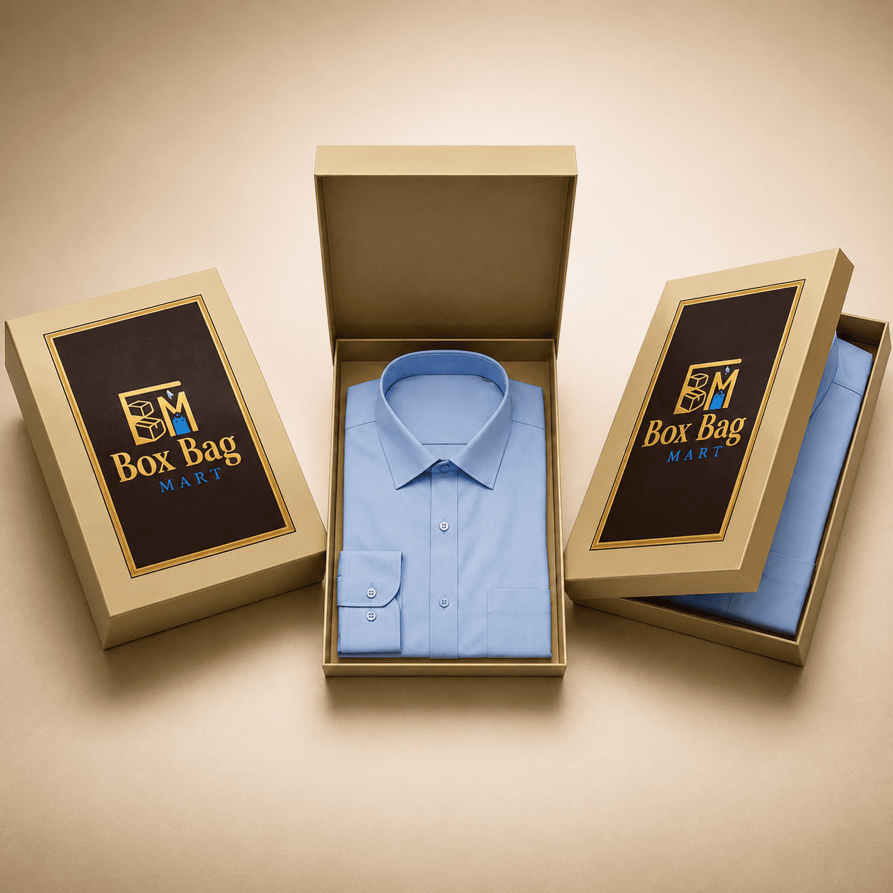 Premium duplex shirt packaging box by Box Bag Mart for garment and retail packaging