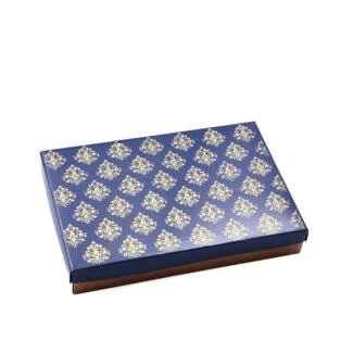 Premium blue printed garment packaging box made from duplex board for dress and saree packaging by BoxBagMart