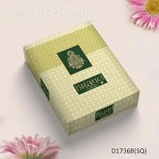Premium green and cream printed garment gift packaging box made from 350 GSM duplex board by BoxBagMart