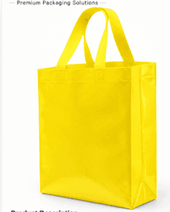 : Lemon Yellow BOPP Laminated Non Woven Bag 9x10x4 Inch, 110 GSM